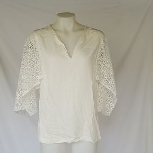 NWT Unique Lace Sleeve Top